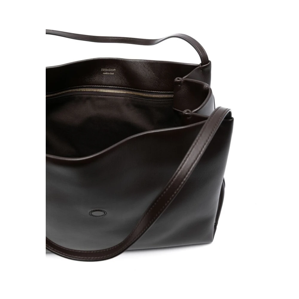 Salvatore Ferragamo Cederbruine Handtas Magnetische Sluiting Brown Dames