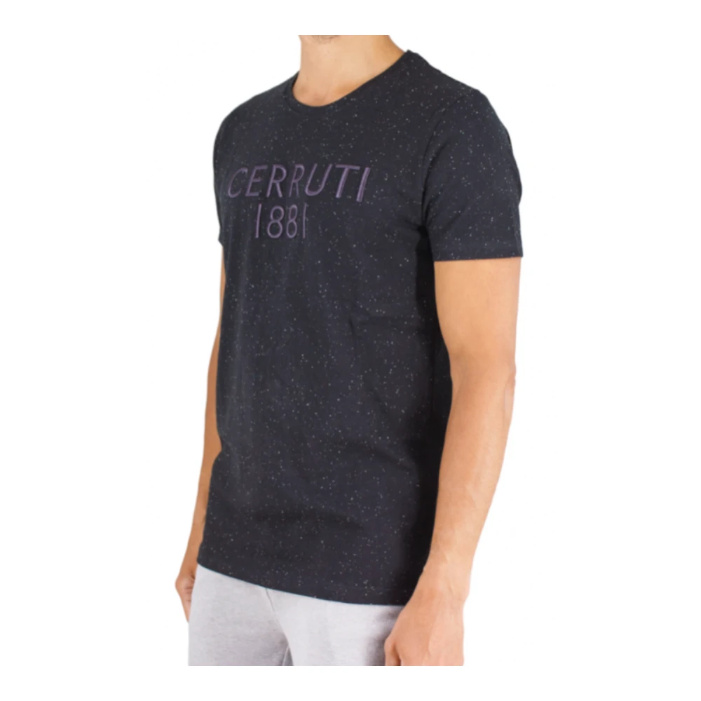 Cerruti 1881 Geborduurd Logo T-shirt Coloratura Black Heren