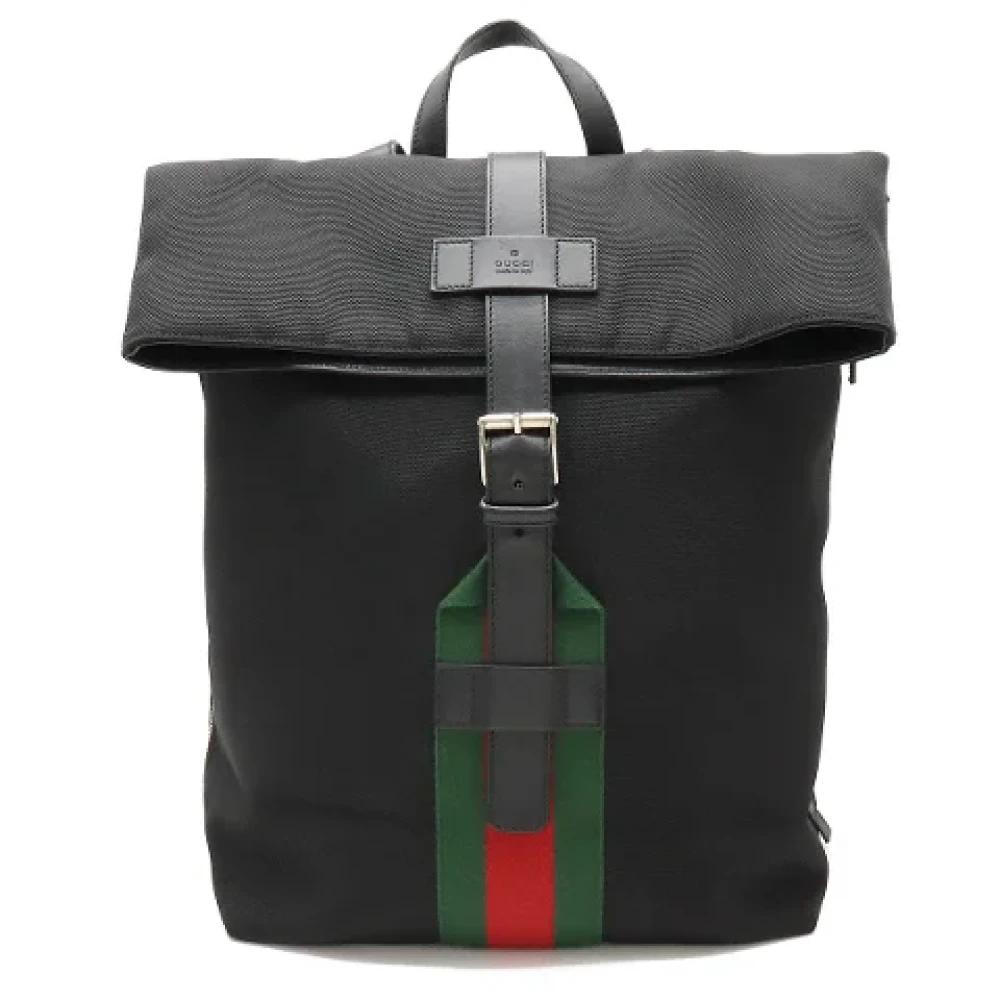 Gucci Vintage Pre-owned Canvas backpacks Black Dames