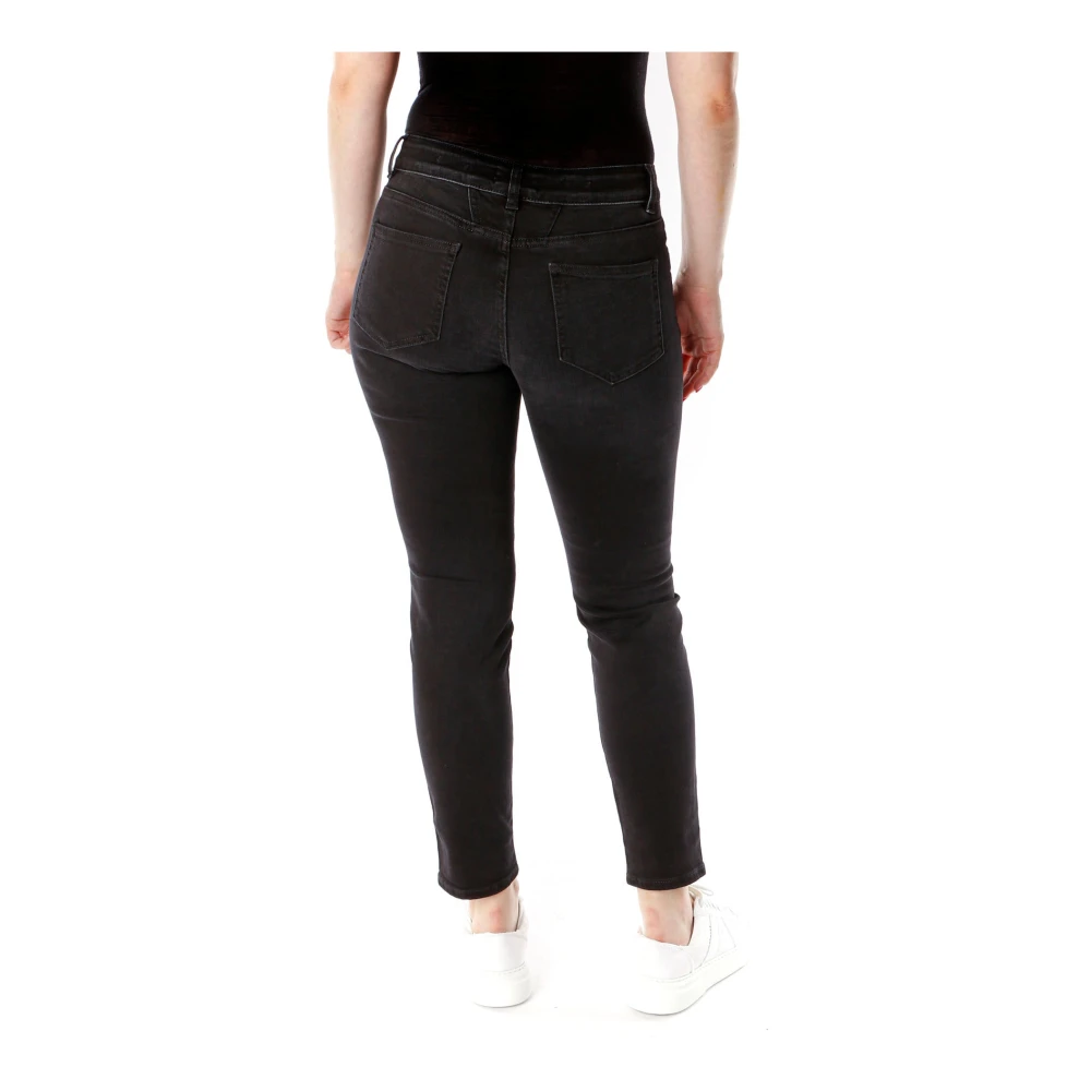 closed Zwarte Slim Fit Cropped Jeans Black Dames