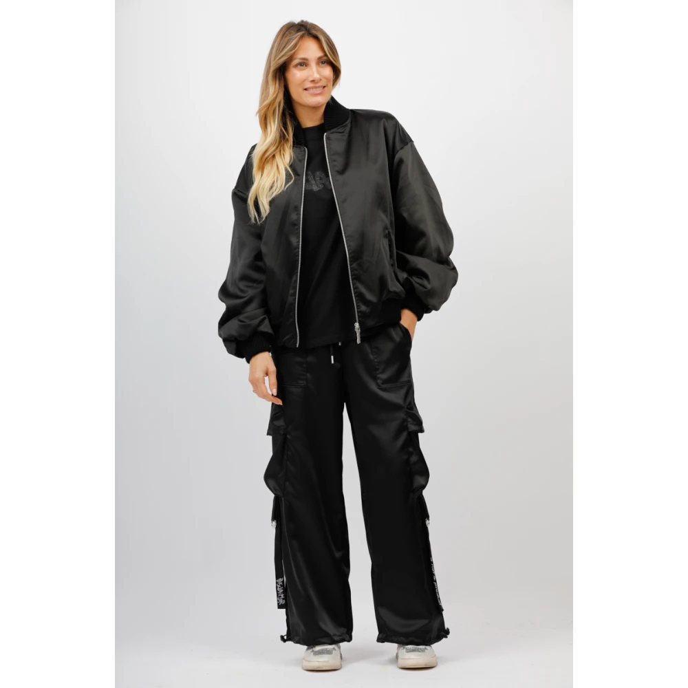 Disclaimer Cargo Satijnen Broek Black Dames