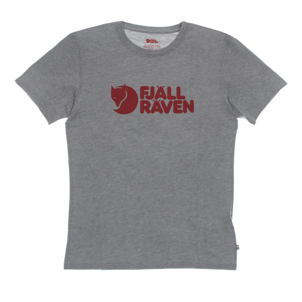 Fjällräven Grijze Melange Logo T-shirt voor mannen Gray Heren