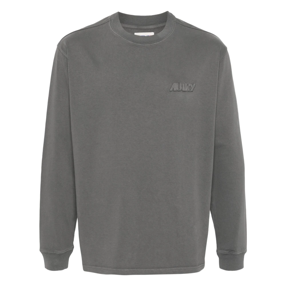 Autry Logo Patch Longsleeve T-Shirt Gray Heren
