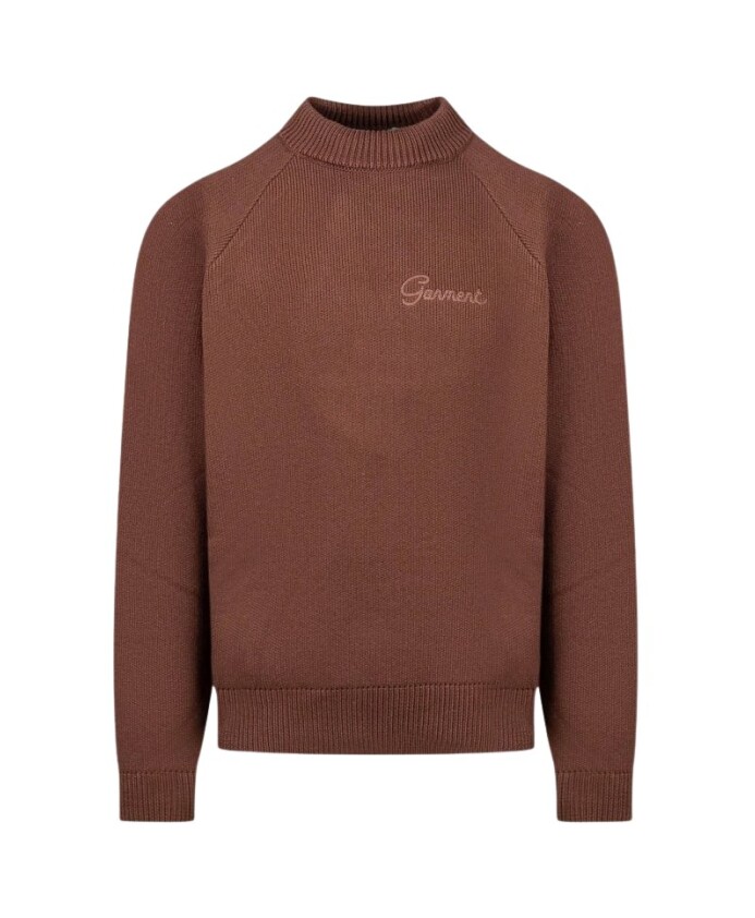 bruine-gebreide-crewneck-sweater