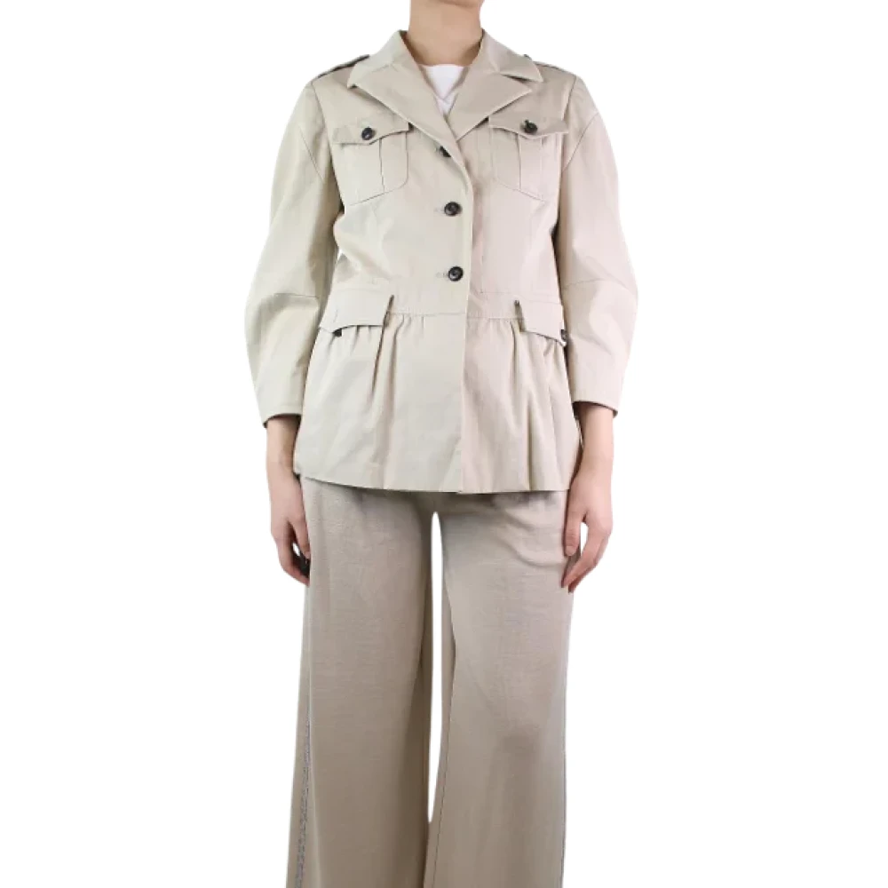 Miu Pre-owned Cotton outerwear Beige Dames