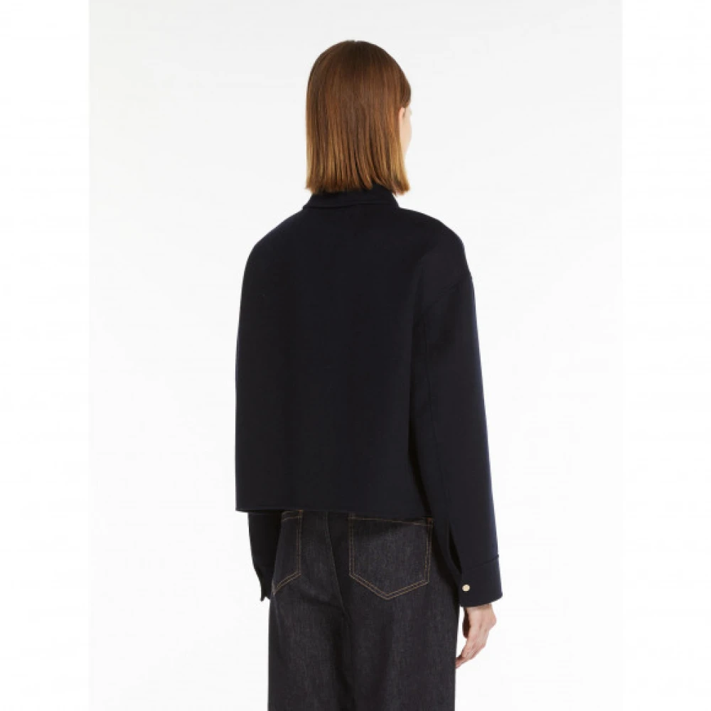 Max Mara Luxe Boxy Wollen Jas Black Dames