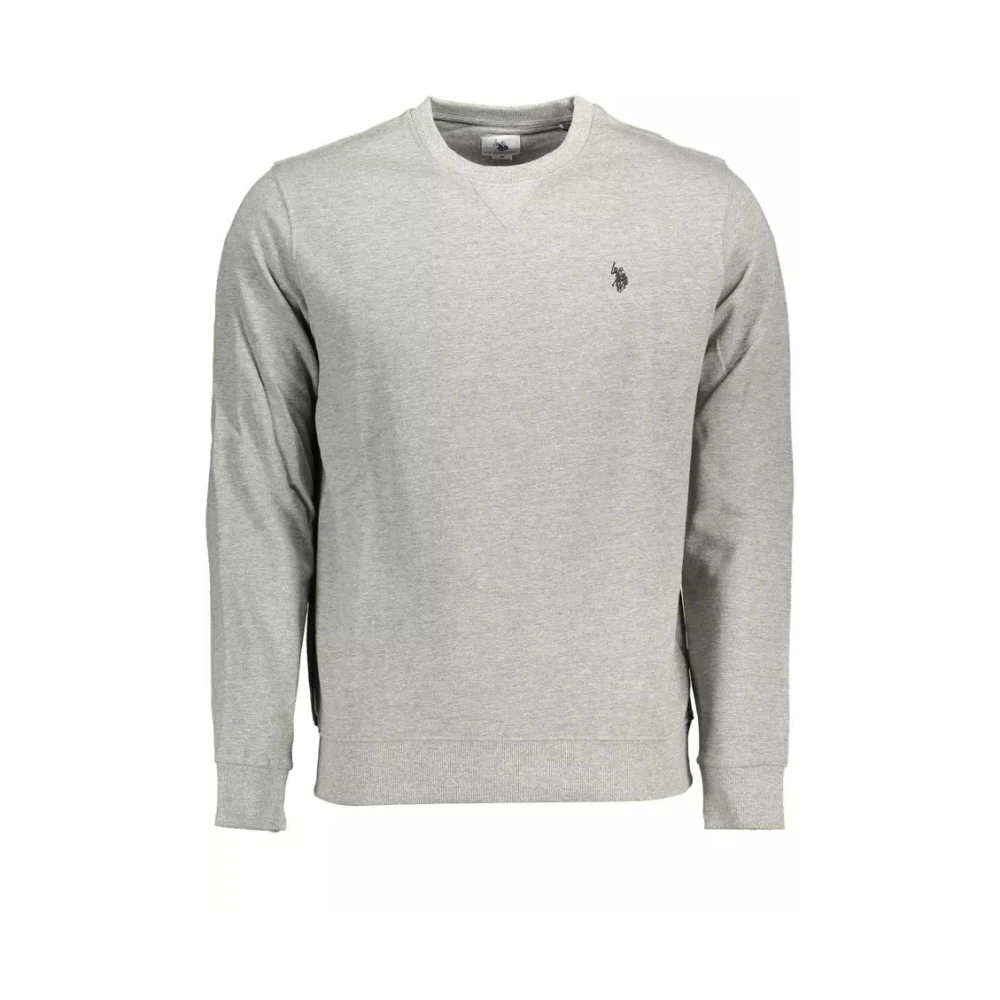 U.s. Polo Assn. Men's Gray Sweatshirts, 3XL, Cotton Jumper With Logo Embroidery