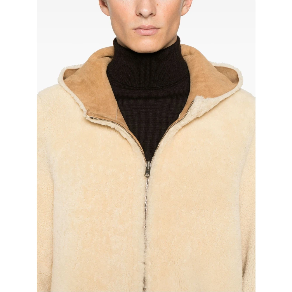 Salvatore Santoro Omkeerbare Shearling Jas Beige Heren