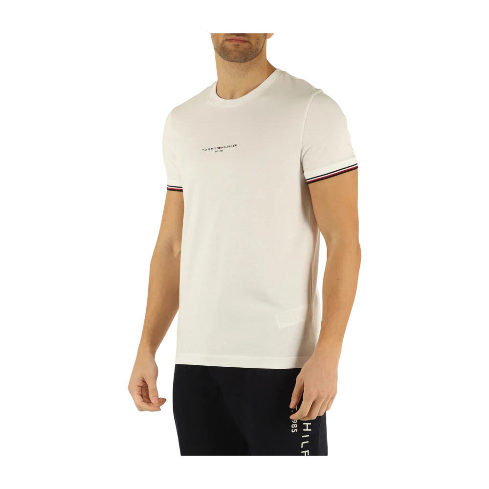 Tommy Hilfiger Slim Fit Katoenen T-shirt met Logo White Heren