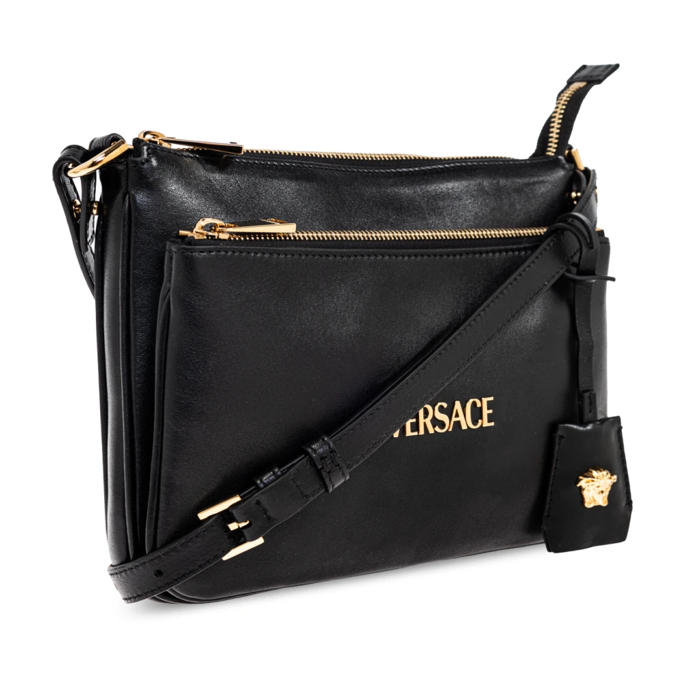 Versace Leren schoudertas Black Dames