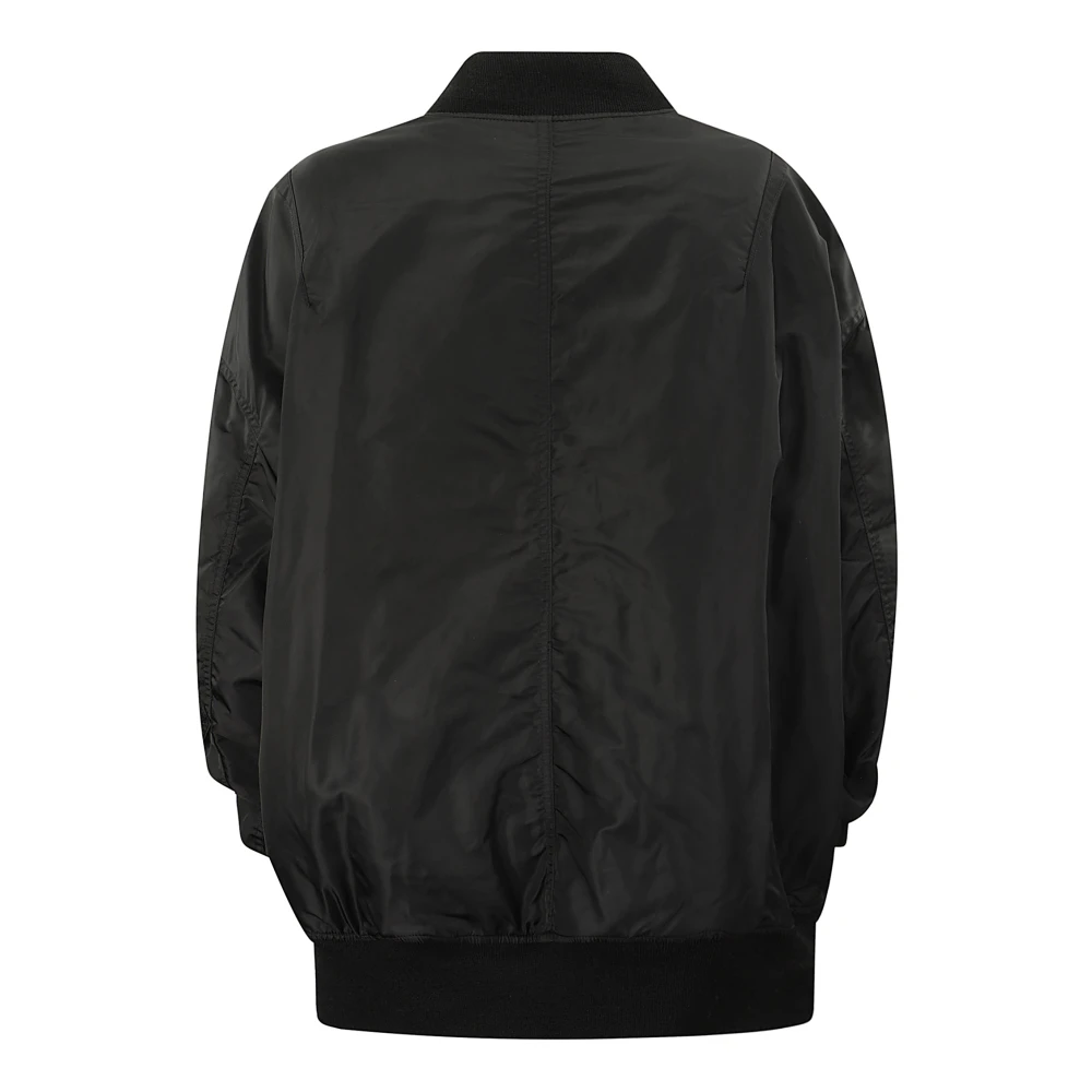 Junya Watanabe Oversized Jack met Ritssluiting en Gerimpelde Mouwdetails Black Dames