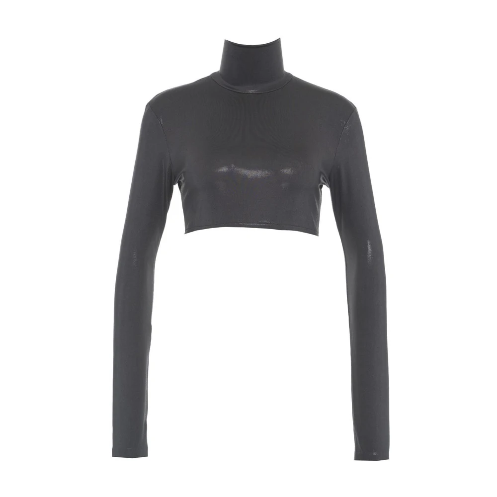 Norma Kamali Grijze Metallic Longsleeve Top Gray Dames