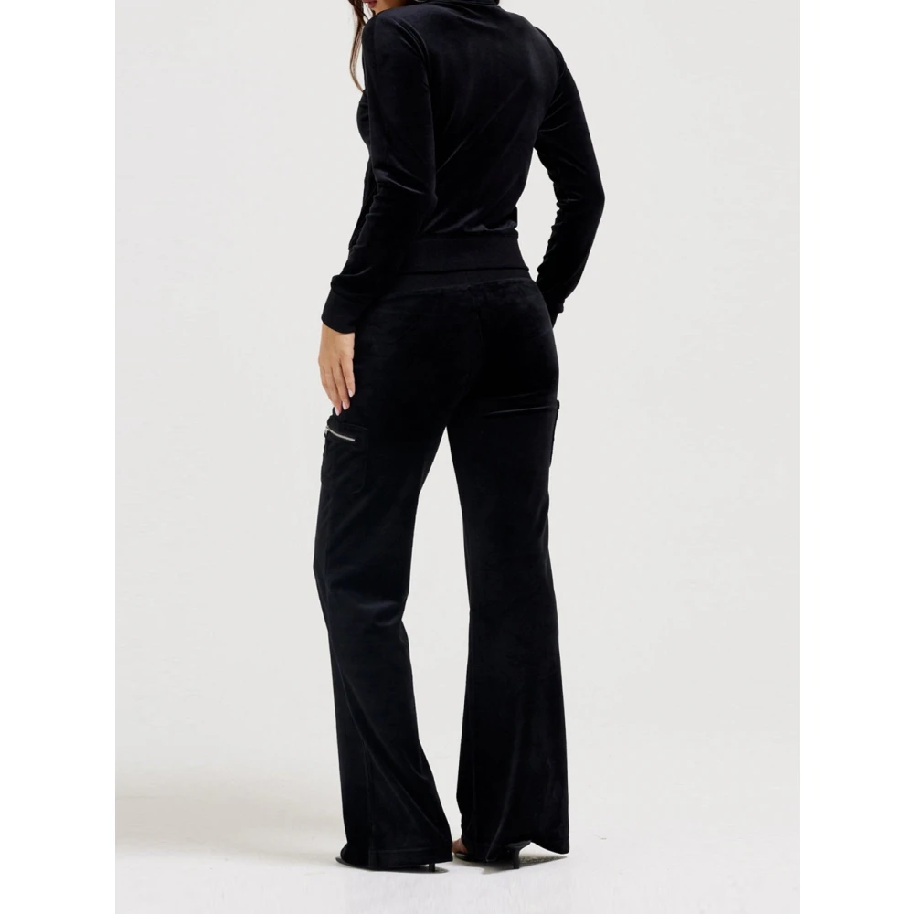 Juicy Couture Zwarte Moto Zip Track Top Black Dames