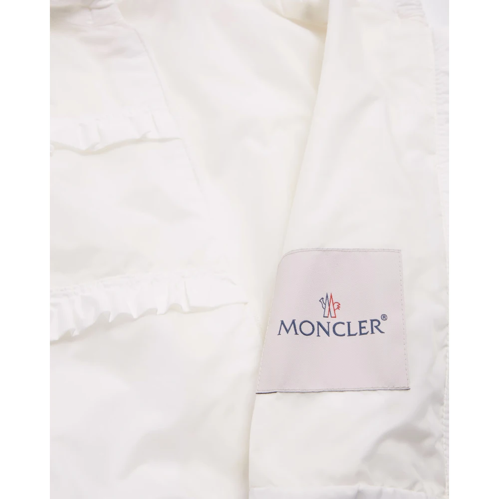 Moncler Witte Nylon Kinderjas met Volants White Unisex