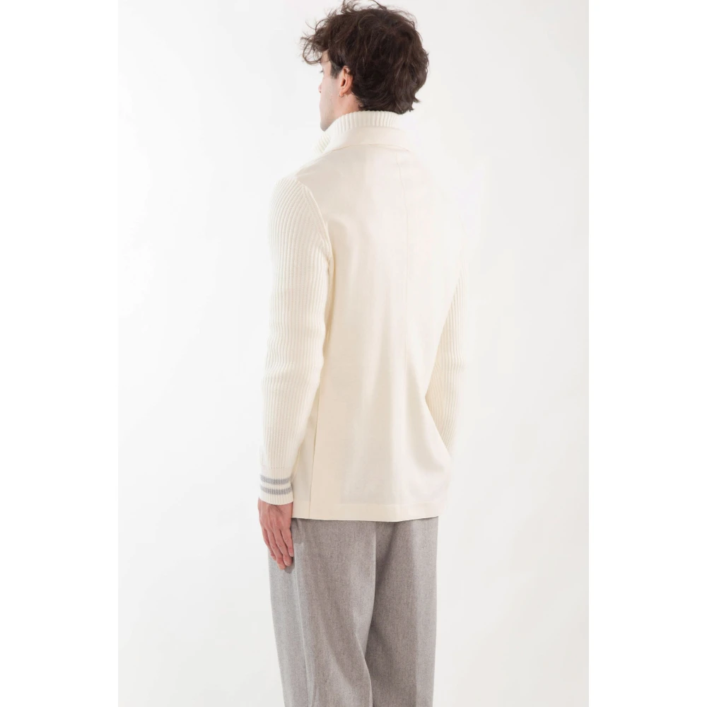 Eleventy Ribbed Sleeves Layered Blazer White Heren