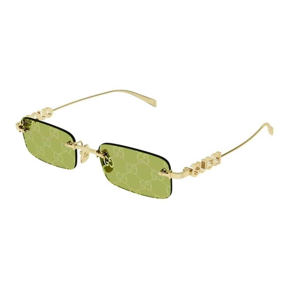 Gucci Men's Yellow Rectangular Frame Sunglasses - Sunglasses - 52 Mm - Accessories