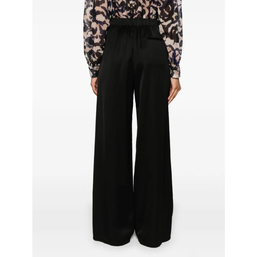 Forte Hoge Taille Wijde Pijp Zwarte Broek Black Dames