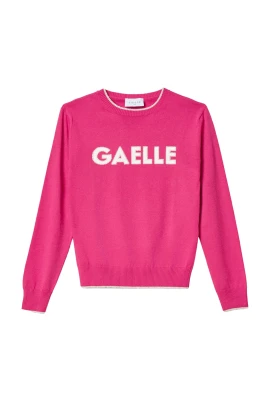 Lurex Logo Pullover Rosa Kvinnor
