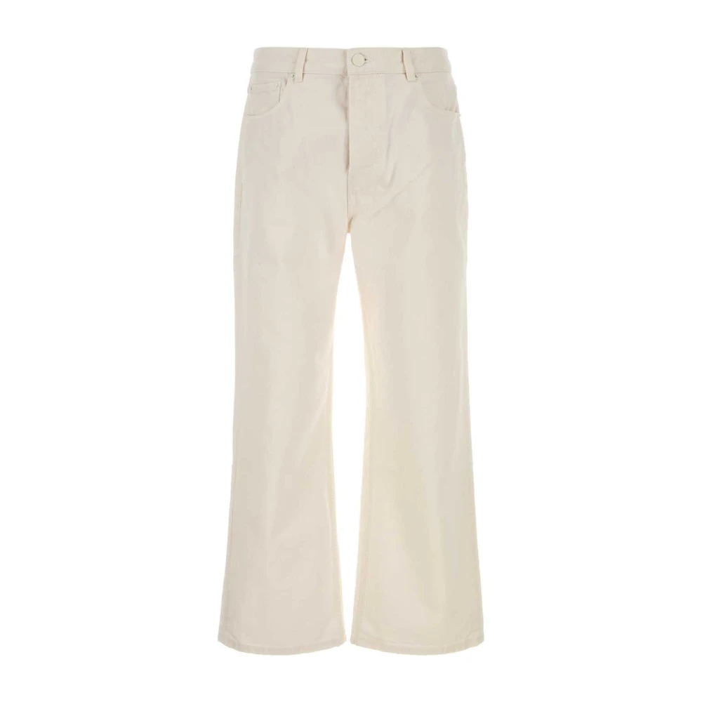 Ami Paris Men's White Wide Jeans, W33, Large Fit Jeans