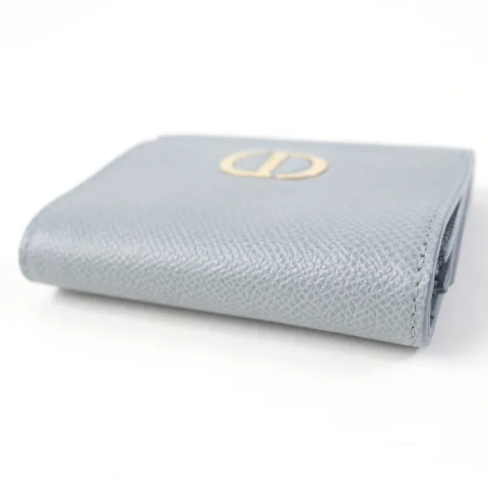 Dior Vintage Pre-owned Leather wallets Blue Dames
