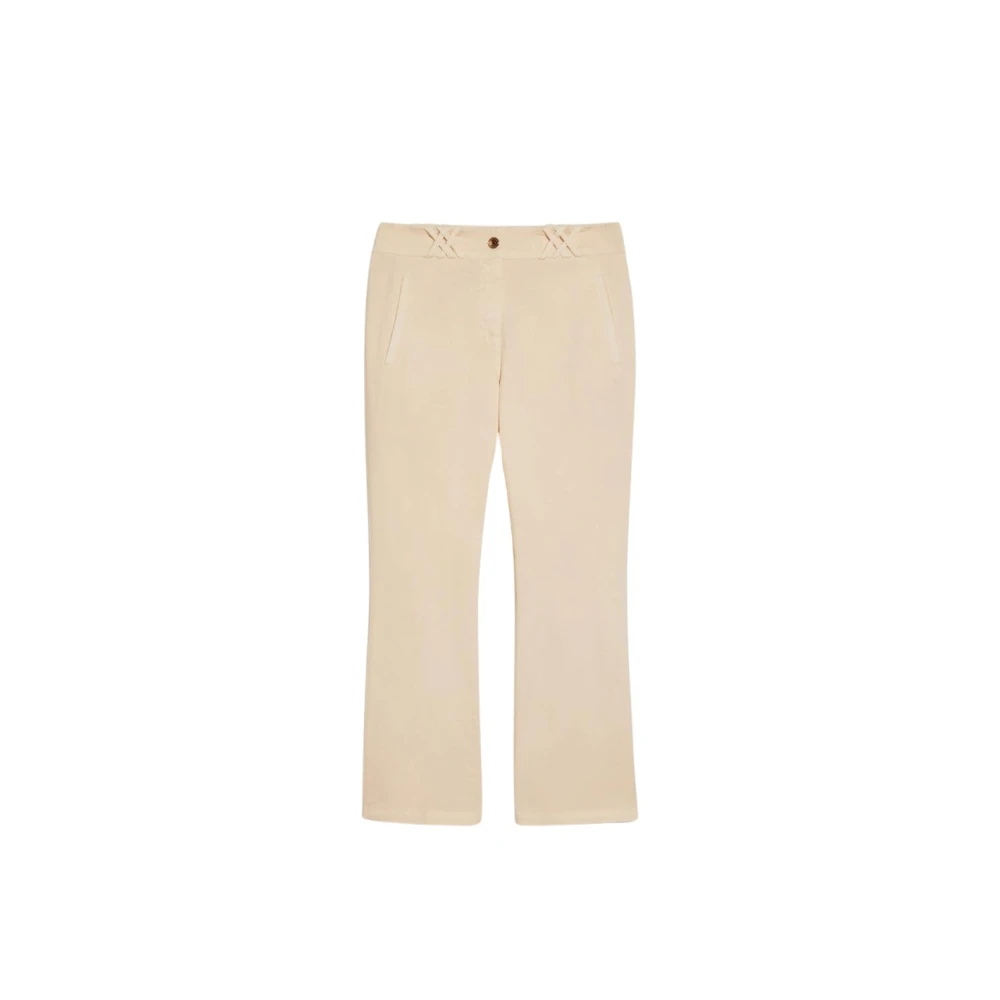 Pennyblack Katoenen Broek Grijs Label Beige Dames