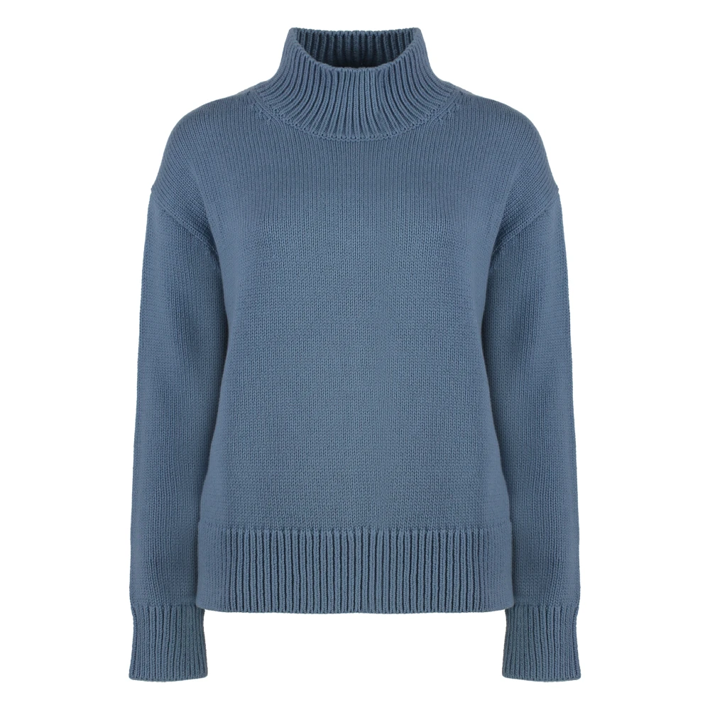 Calvin Klein Geribbelde katoenen coltrui Blue Dames