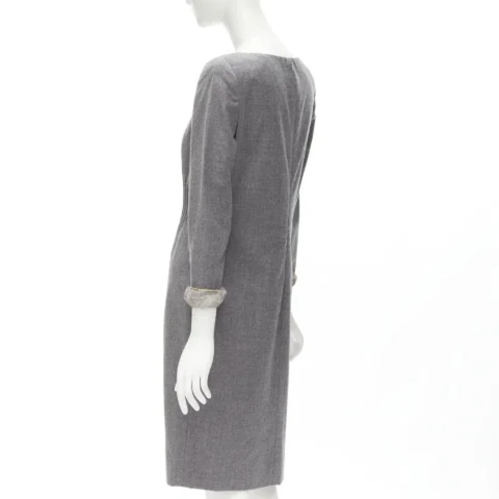 Valentino Vintage Pre-owned Wool dresses Gray Dames