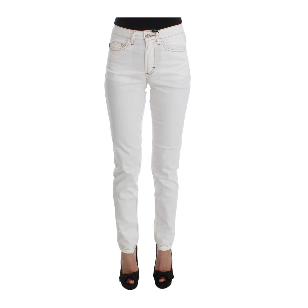 Roberto Cavalli Elegante witte Slim Fit Denim White Dames