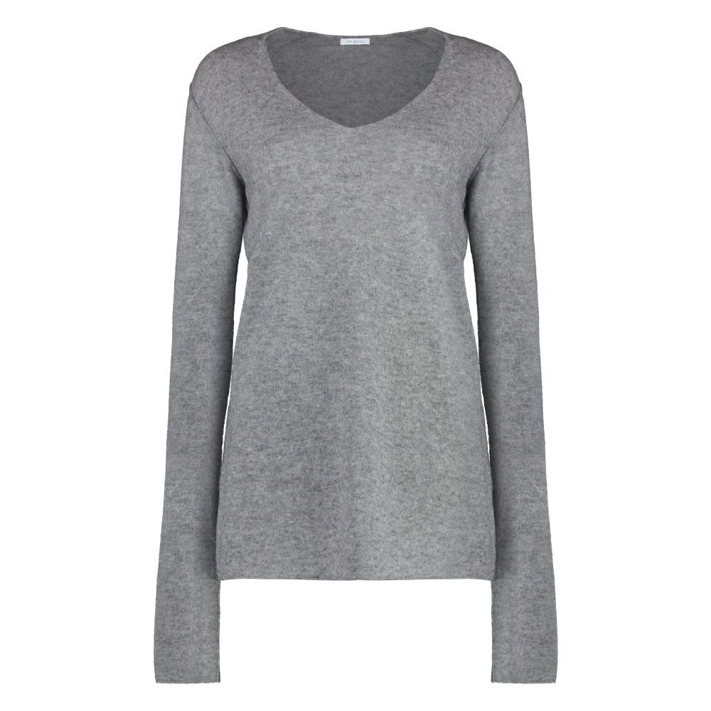 Malo Heather Cashmere Blend Pullover Gray Dames
