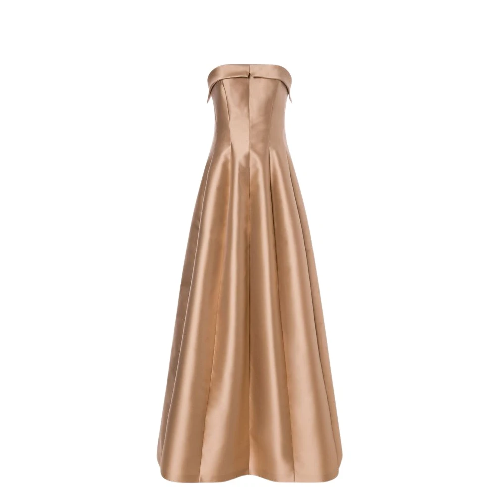 Alberta Ferretti Beige Gowns, Female, M, Sleeveless Mikado Evening Dress