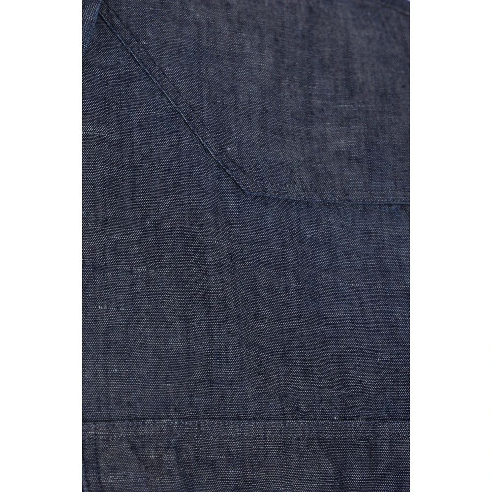 Lardini Blauwe Denim Overhemd Klassieke Stijl Blue Heren