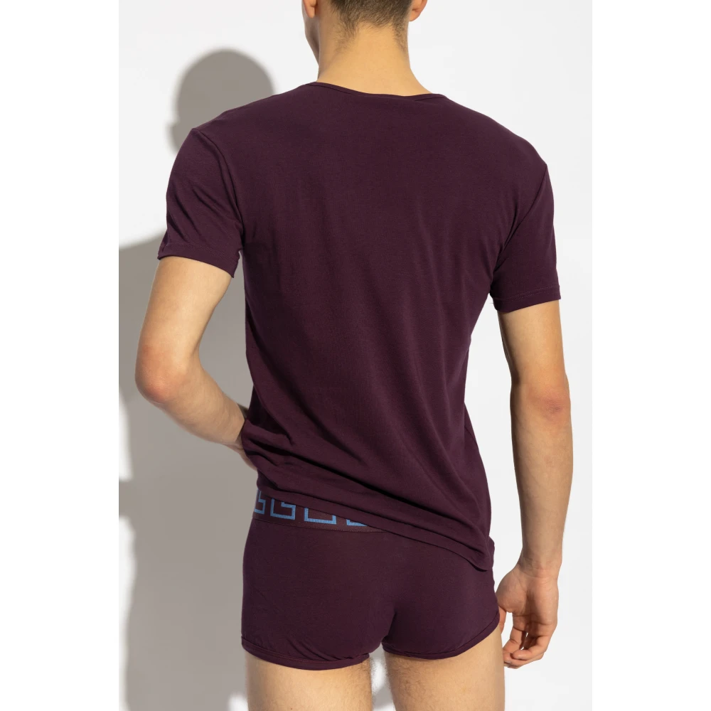 Versace Katoenen ondergoed t-shirt Purple Heren