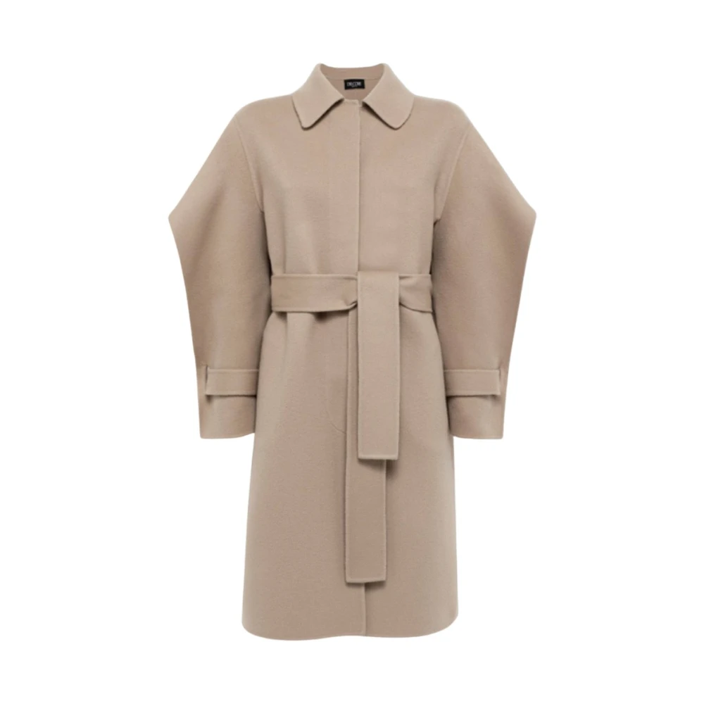 Del Core Draped Sleeve Coat Brown Dames
