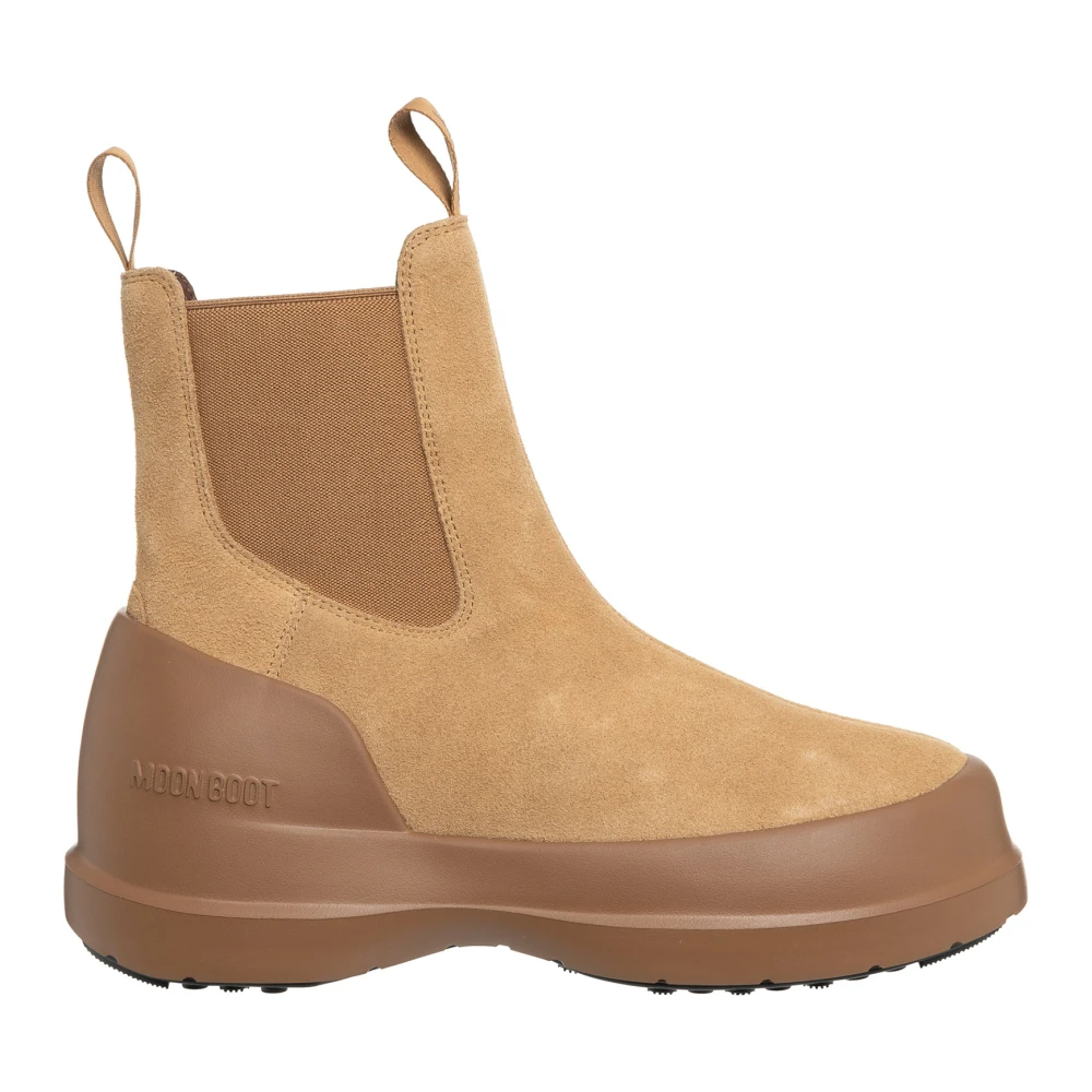 Moon Boot Women's Beige Chelsea Ankle Boots Plain Closure