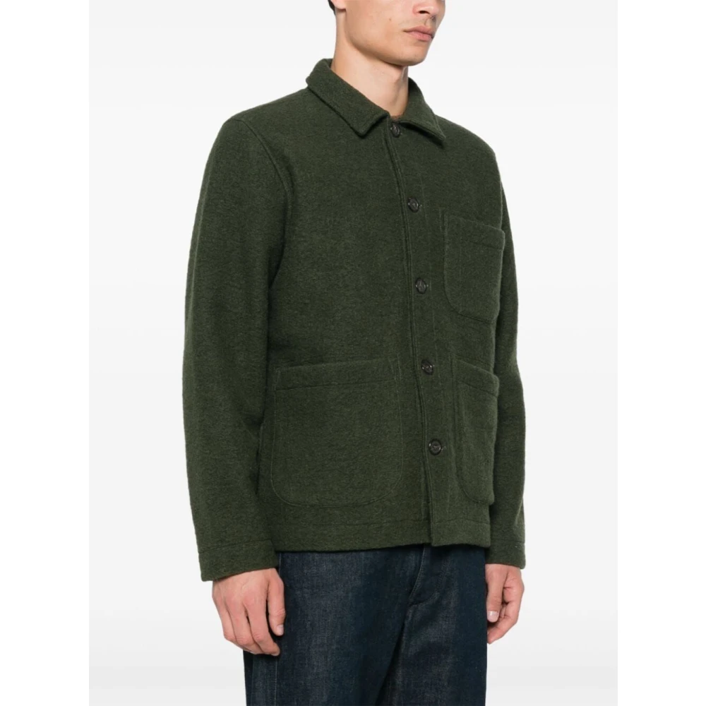 Universal Works Olijfgroene Wollen Field Jacket Green Heren