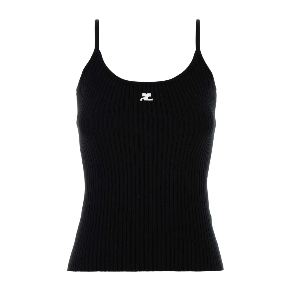 Courrèges Zwarte Viscose Blend Stijlvolle Top Black Dames