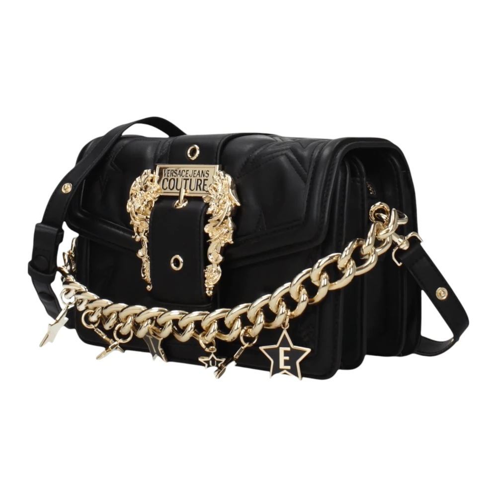 Versace Jeans Couture Zwarte Kunstleren Handtas Black Dames