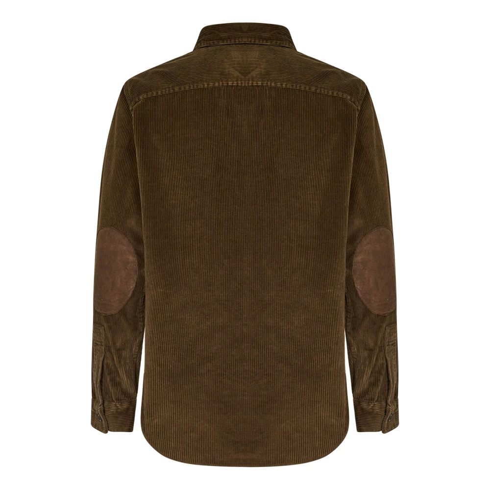 Polo Ralph Lauren Bruine Corduroy Overhemd met Suède Elleboogstukken Brown Heren