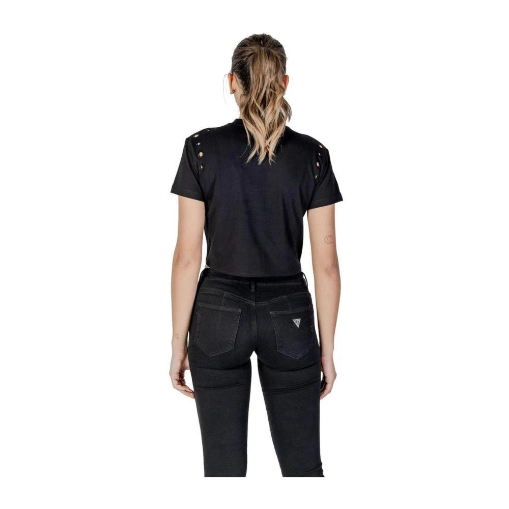 Guess Katoenen Kortemouw T-shirt Dames Collectie Black Dames