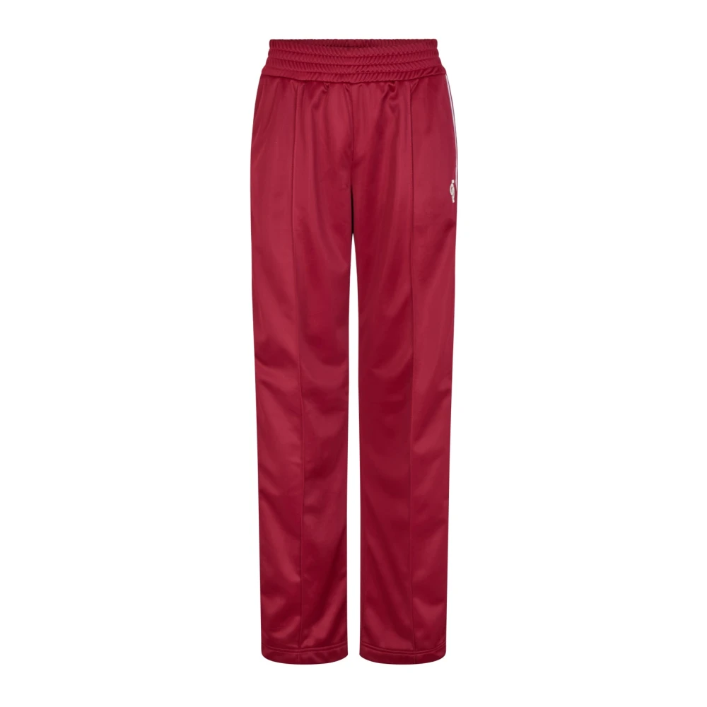 Cras Rode Straight Broek met Witte Piping Red Dames