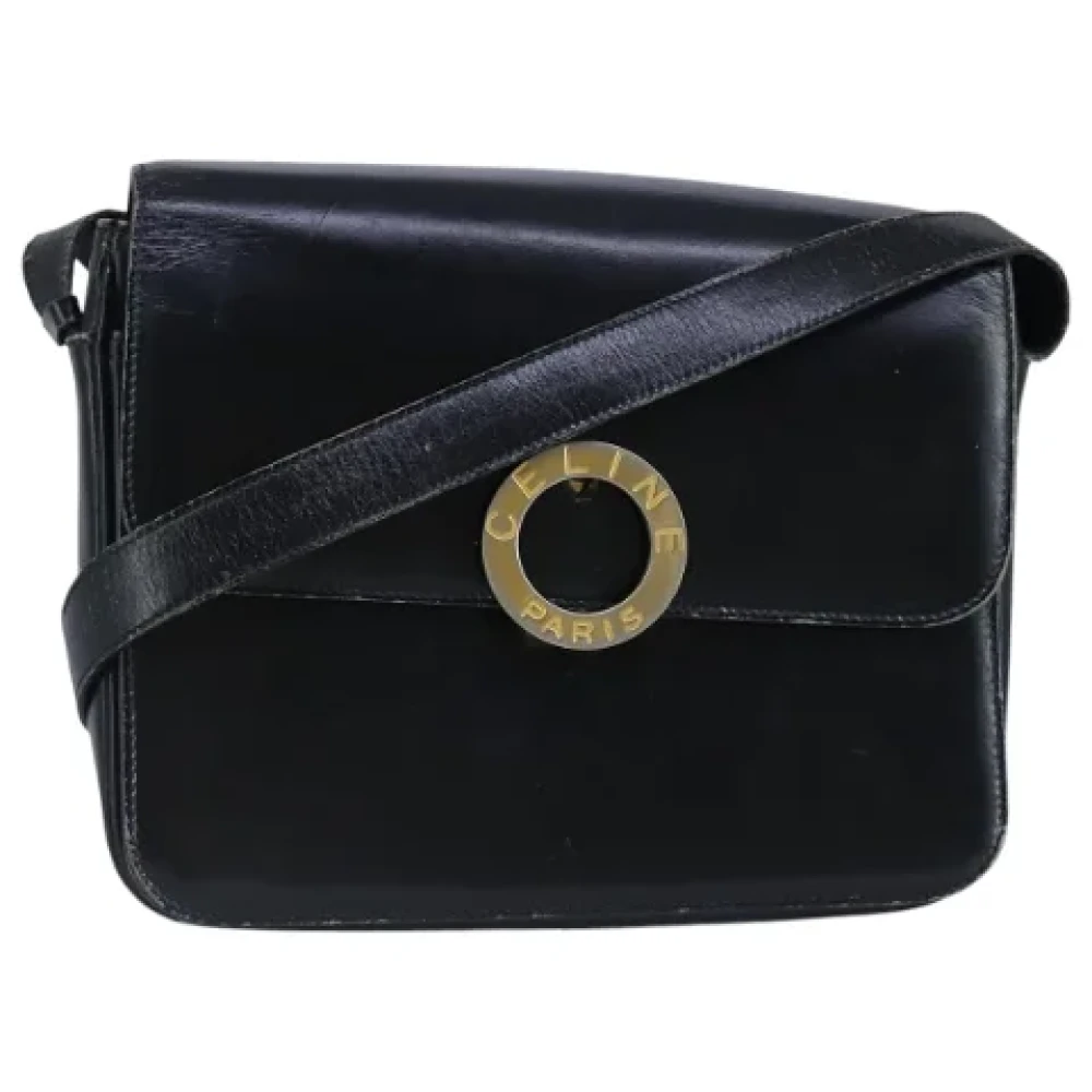 Celine Vintage Pre-owned Leather shoulder-bags Black Dames