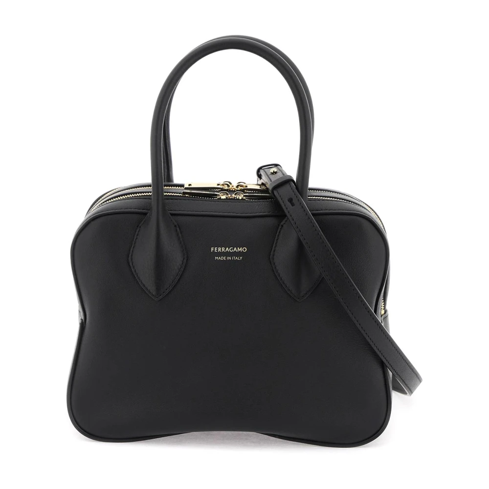 Salvatore Ferragamo Stervormige leren handtas Black Dames