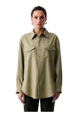 Overshirt i ny ull