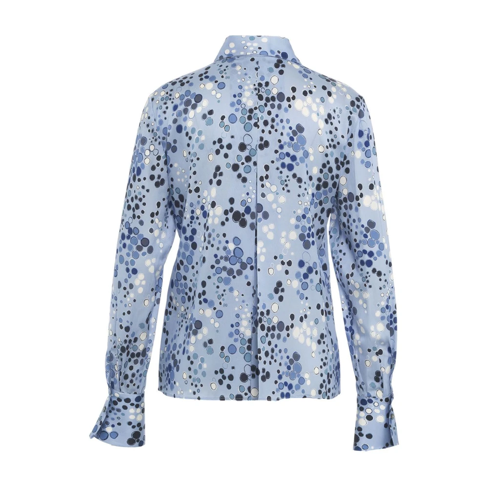 Himon's Blauwe Ruches Blouse Elegante Dots Blue Dames