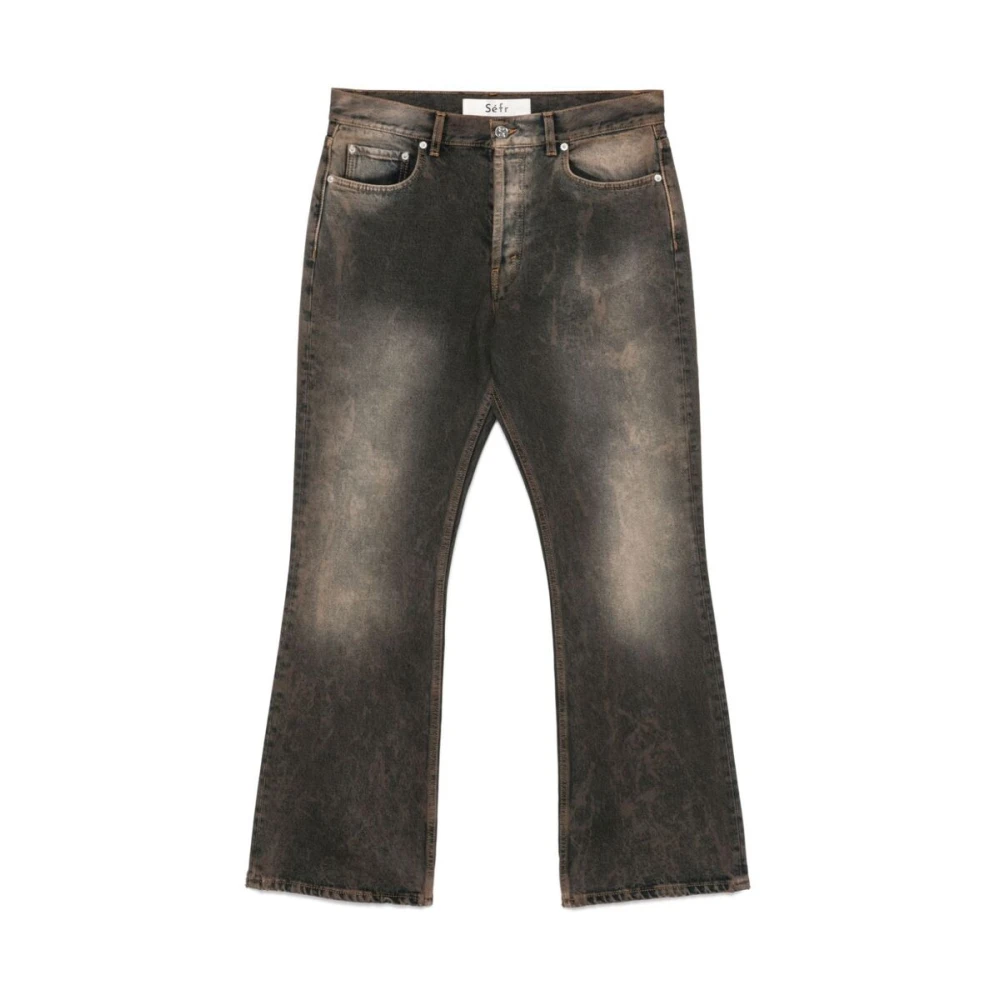Séfr Grijze Stonewashed Bootcut Denim Jeans Blue Heren