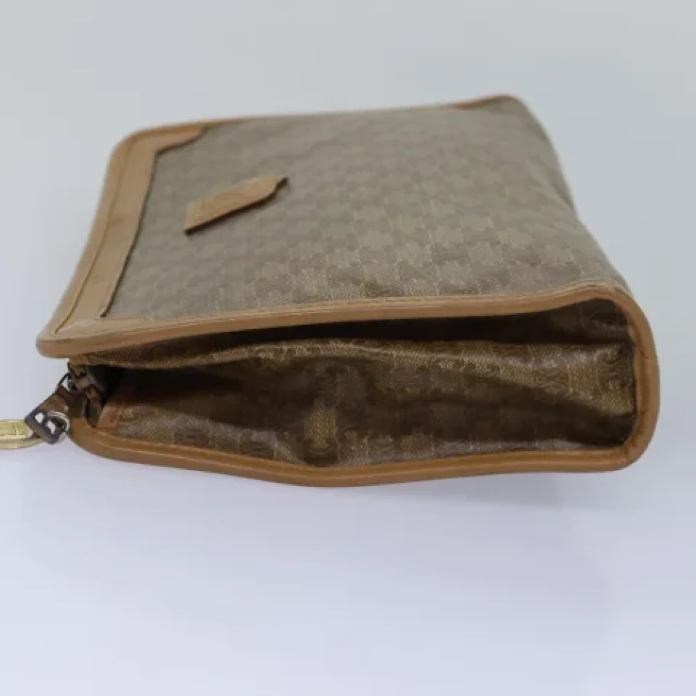 Celine Vintage Pre-owned Canvas clutches Beige Dames