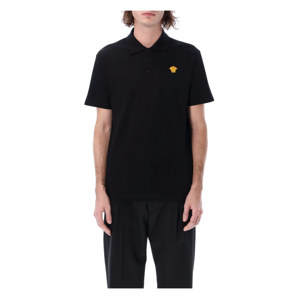 Versace Zwarte Medusa Polo Shirt Aw23 Black Heren