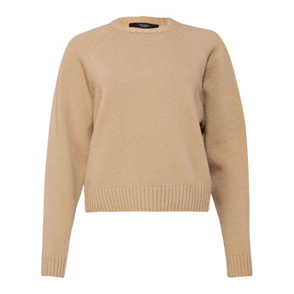Max Mara Weekend Beige Wollen Trui Ronde Hals Beige Dames