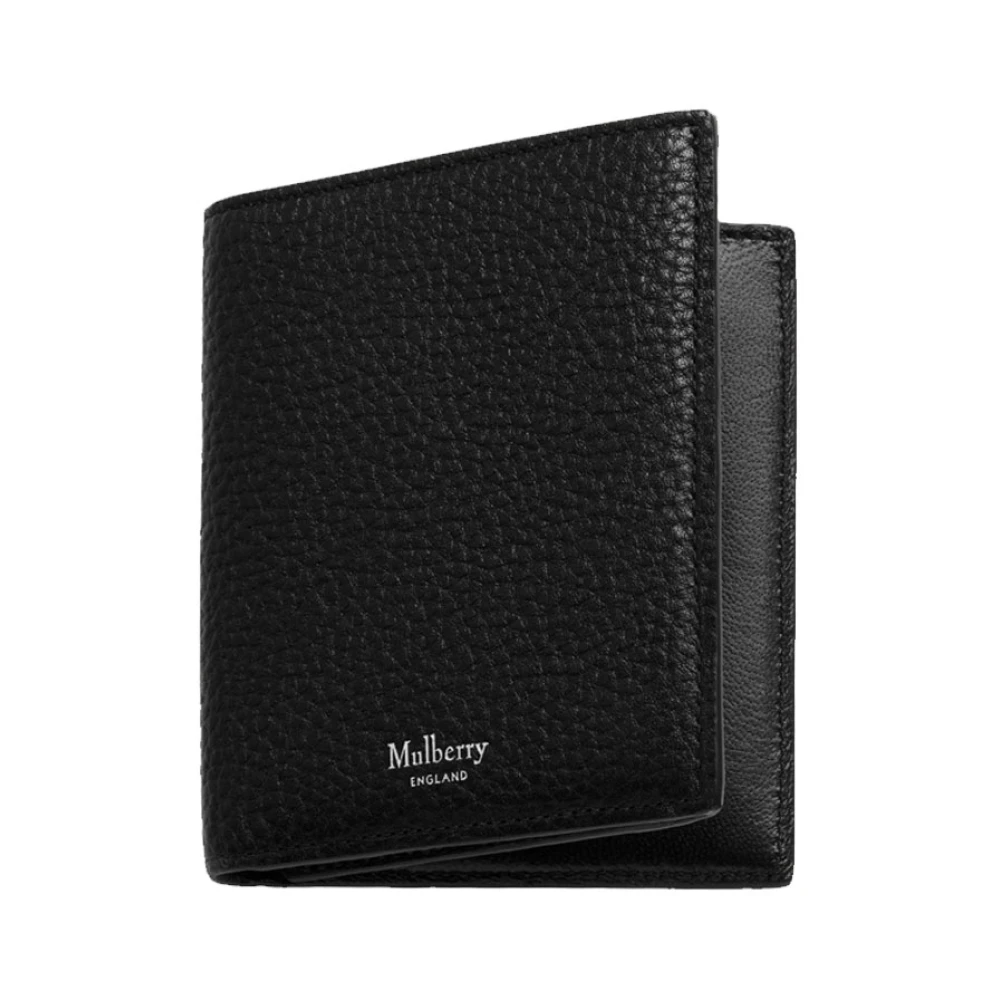 Mulberry Trifold Wallet Black Svart Dam