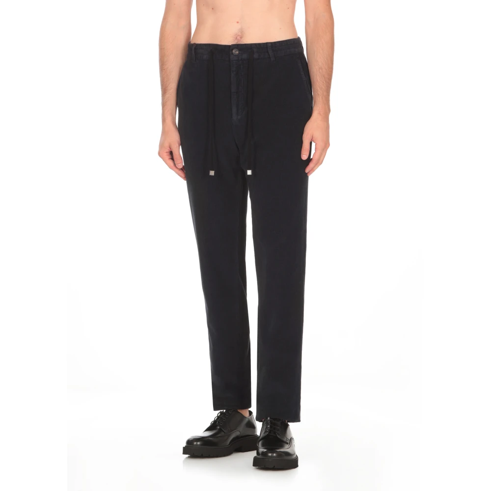PESERICO Blauwe Katoenen Broek met Koordjes Blue Heren
